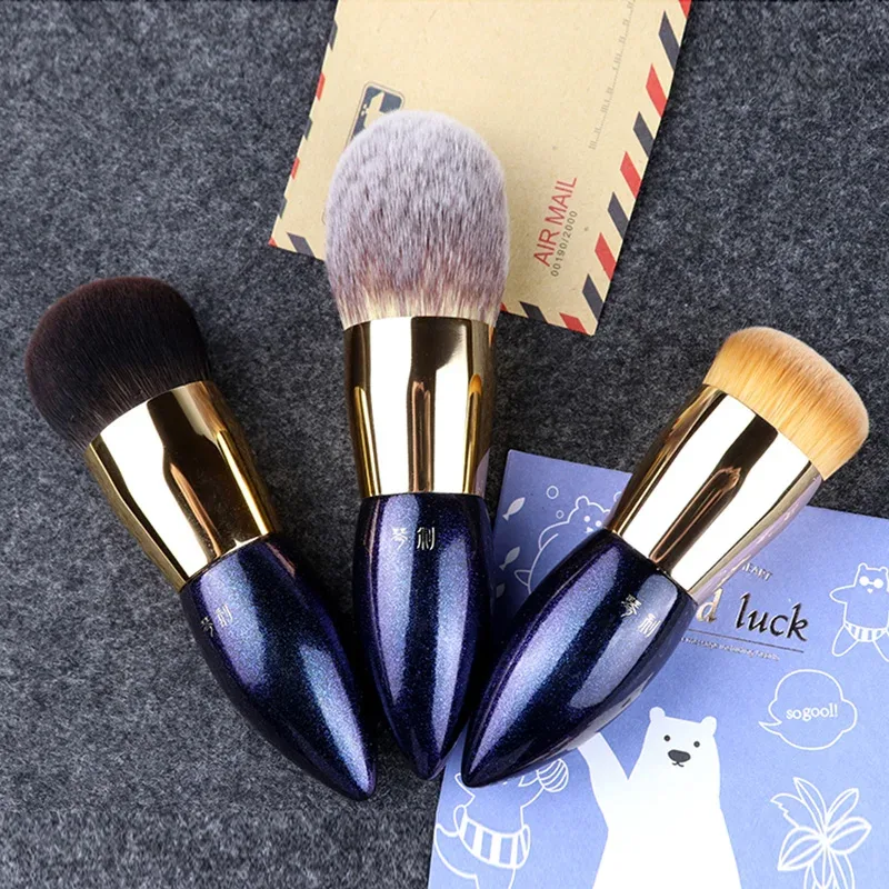 Professional Handmade Make Up Brush Short Handle Face Powder Foundation Brush Soft Synthetic FIber Makeup Brushes