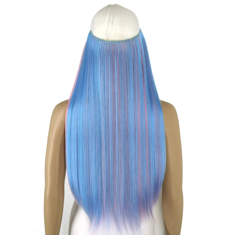 Heat Resistant Synthetic Fiber 140gr Silky Straight 4 clips on V shaped clip in hair Extensions VC006 — image 10