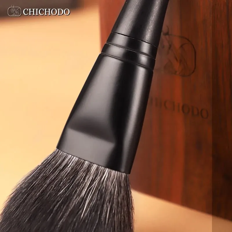 Makeup Brush-Luxurious Professional Black 11 Ebony Brushes Set-High Level Fox&Goat&Pony&Synthetic Hair Cosmetic Tools