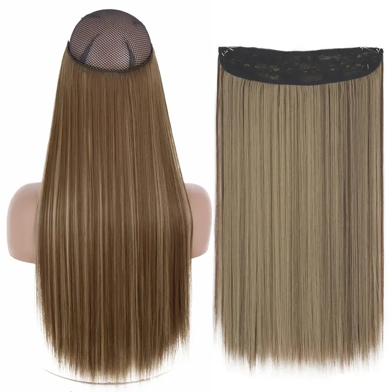 Synthetic No Clip Wave Hair Extensions Hidden Secret False Hairpiece One Piece Fish Line Fake Hair Piece — image 18