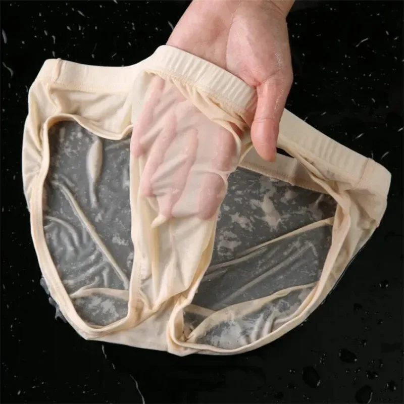 1-2PCS Nylon Spandex Mens Underwear Briefs Seamless Ultra-Thin Ice Silk Cueca Low Rise Male Panties Plus Size — image 2