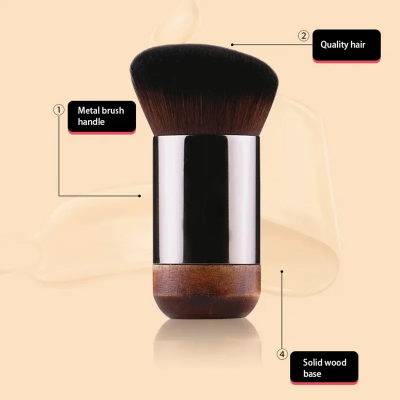 Makeup Brush maquiagemProfessional Makeup Brushes Foundation Brush Loose Power Contour Brush Natural Wood Buffing Woman Beauty — image 3