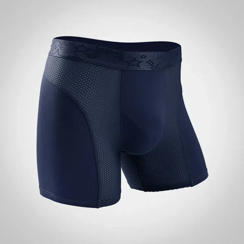 Mens Underwear Modal Boxers Shorts Hombre Solid Mesh Breathable Pouch Panties Man Long Leg Underpants Cueca Calzoncillos XL-6XL — image 5