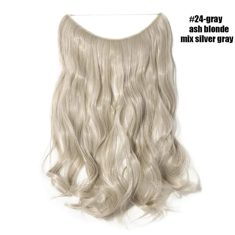 Synthetic Invisible Wire No Clips In Hair Extensions Secret Fish Line Hairpieces Hair Extensions For Women Daily — image 33