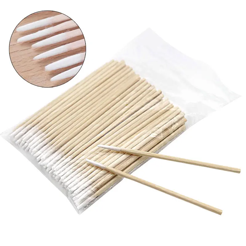 100/300/500pcs Wood Cotton Swab Cosmetics Permanent Makeup Ear Clean Sticks Buds Micro Brushes Eyelash Glue Removing Tool — image 1