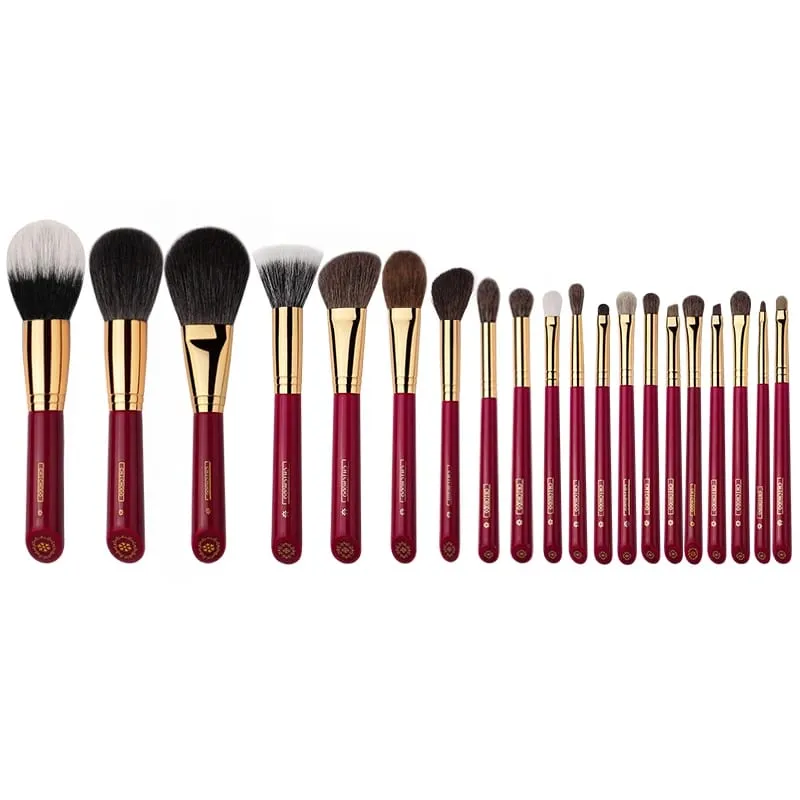 Makeup Brush-Luxurious Red Rose Series 20PCS Animal Hair Brushes Set-Cosmetic Brush-Makeup Tool-Natural Hair Beauty Pen