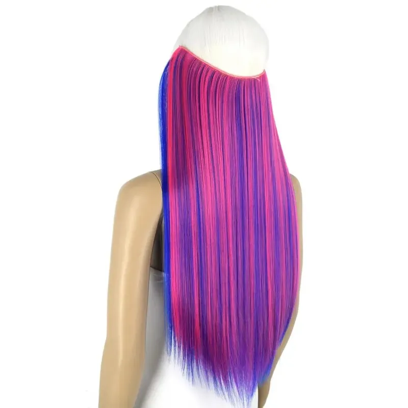 Heat Resistant Synthetic Fiber 140gr Silky Straight 4 clips on V shaped clip in hair Extensions VC006 — image 4