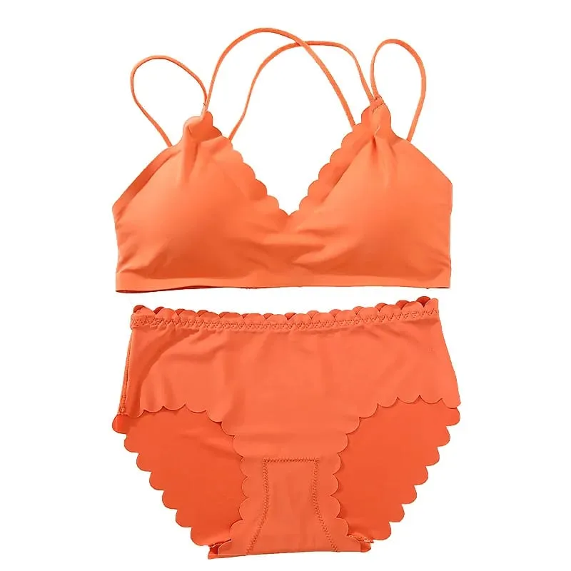 Women Seamless Bra And Panties Set Wire Free Bra Top Push Up Bralette Briefs Japanese Underwear Set Female Sexy Lingerie — image 6