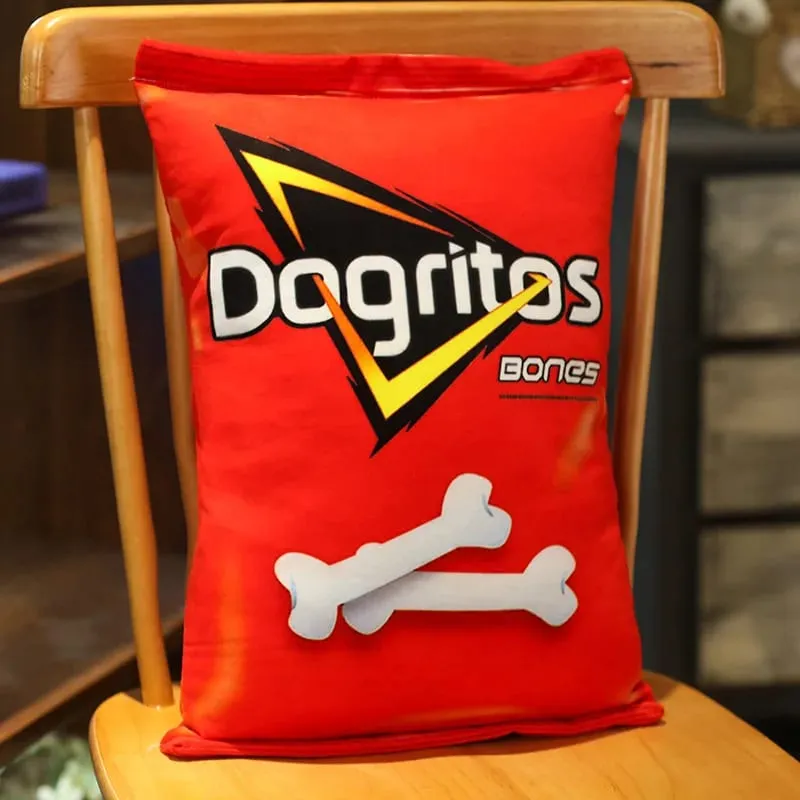 Creative Lifelike Snacks Plush Pillow Simulation Cat Dog Food Potato Chips Cookie Lifelike Food Snack Cushion Plushie Props Gift — image 11