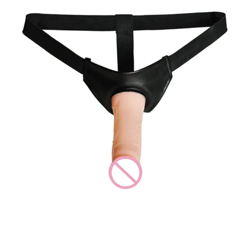 Strap on Hollow Dildo Panties Lesbian Anal cock Ultra Elastic G-Spot Erection Assist Harness Penis ED AID Dick Sex Toy for Man