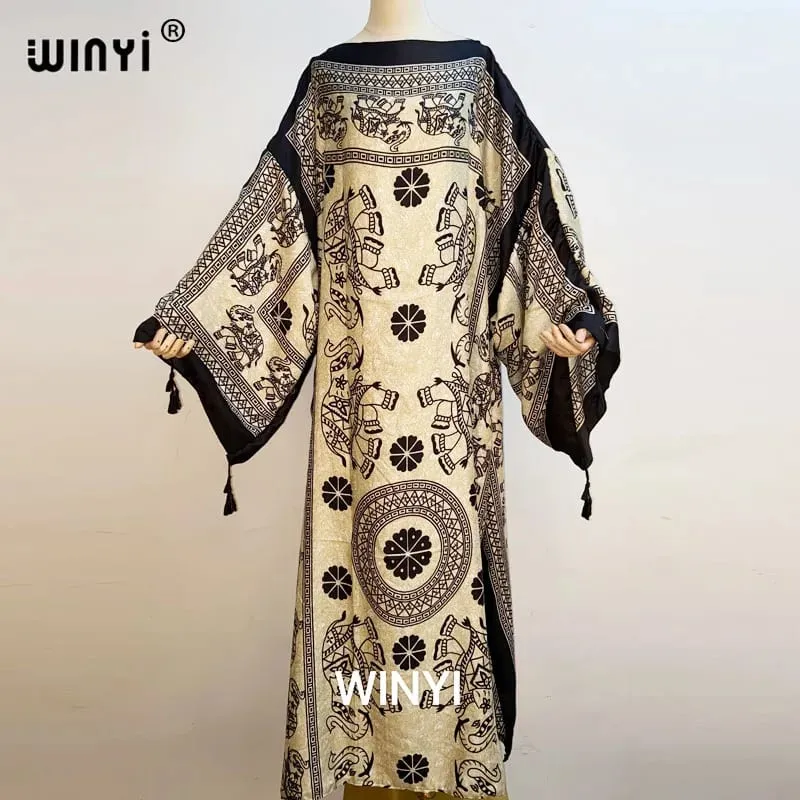 Cotton Robe Femme Hiver Платье Elegant Long Sleeve Мусульманские Комплекты Splicing Stripe Print Female Dresses Vestdios Abaya — image 23