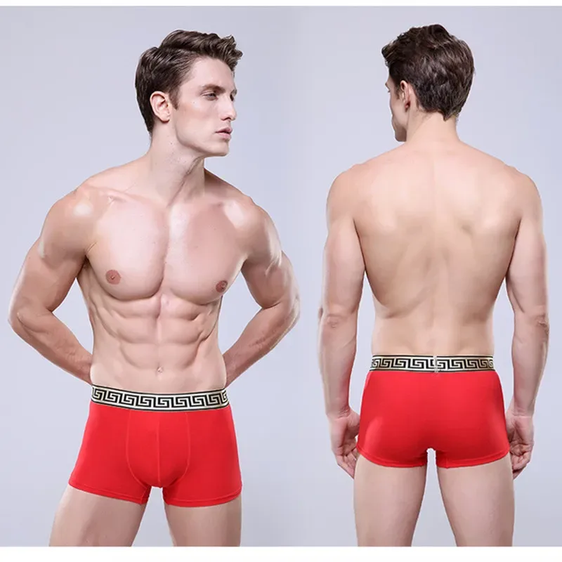 Men's Underwear Cotton Wedding Red Boxer For Men — image 7