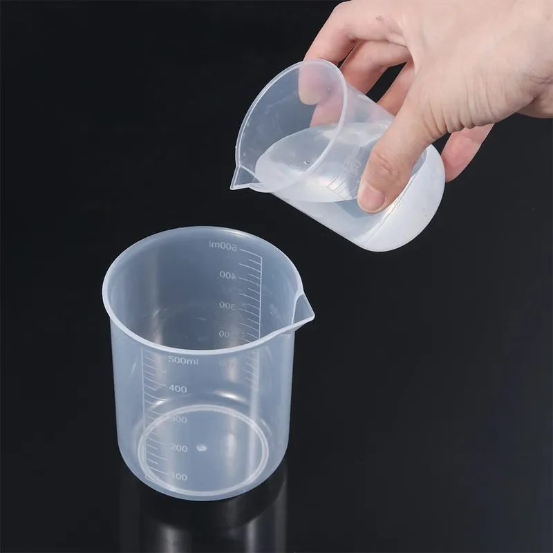 Measuring Cup Transparent Plastic Laboratory Beaker Graduated Liquid Jug Cup Kitchen Baking Cooking Measurement Scale Container — image 3
