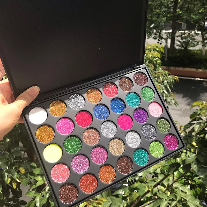 Glitter Eyeshadow Palette Pigment Shine Sequins Eye Shadow Highlighter Shimmer Colorful Make Up Pallete