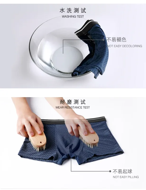 8pcs/Lot Men's Panties Ice Silk Male Underpants Breathable Summer Man Shorts Boxers Underwear Homme Bamboo Hole Large Size L-5XL