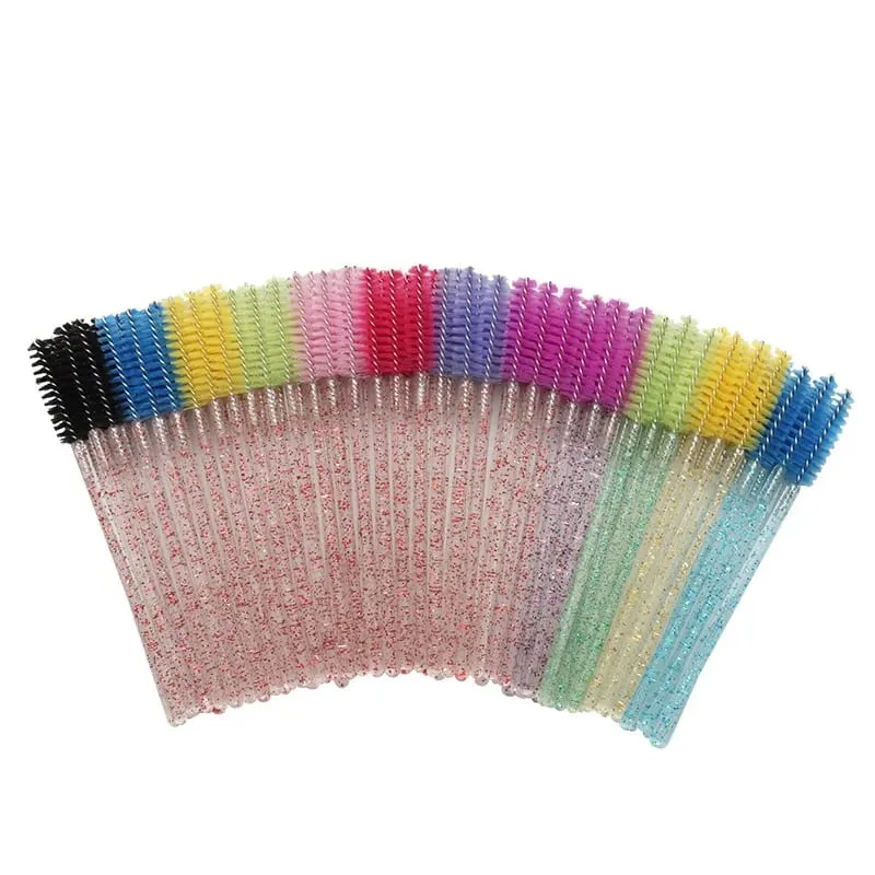 50pcs Shiny Disposable Eyelash Brush Applicator Wands Curler Mascara Eyebrow Makeup Tools Spoolers Comb Wands Spoolies Brushes — image 4
