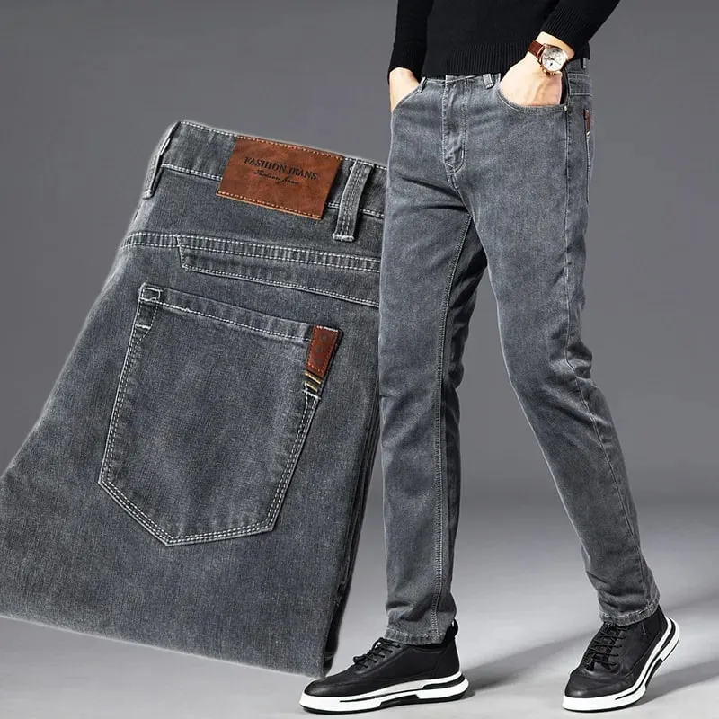 Autumn Summer Denim Jeans Men Straight Stretch Regular Jeans for Man Black Classic Vintage Mens Pant Big Size 29-38 40 — image 3