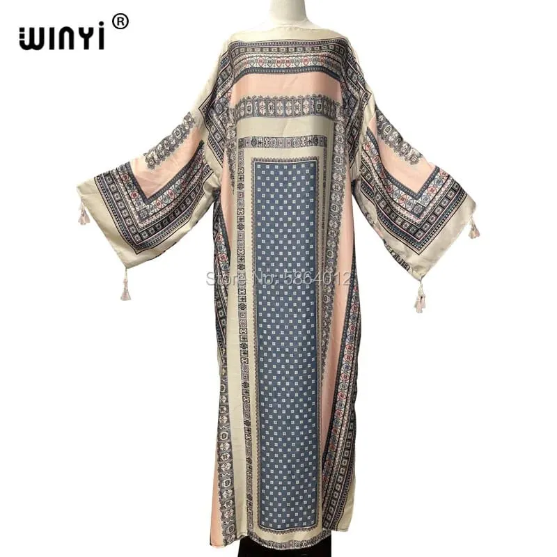 Cotton Robe Femme Hiver Платье Elegant Long Sleeve Мусульманские Комплекты Splicing Stripe Print Female Dresses Vestdios Abaya — image 33