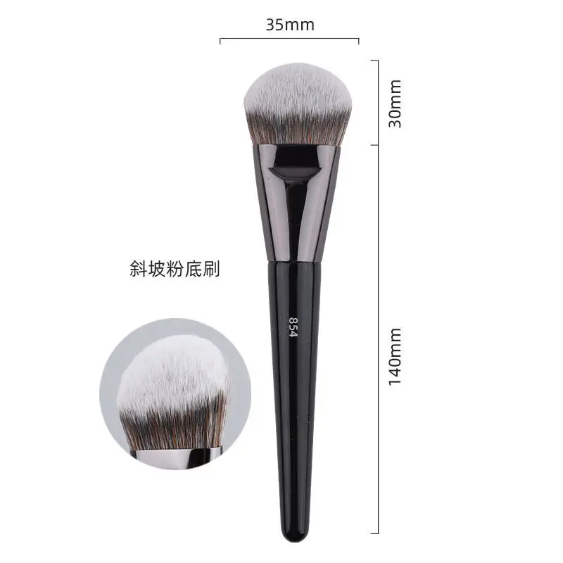 1pc #854 Angled Foundation Makeup brushes Base Make up brushes slope Liquid Black cosmetic tools beauty pens-make up tool