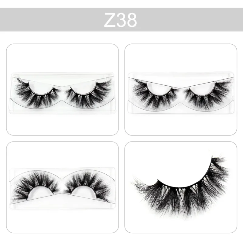 Makeup Lashes 3D Mink Eyelashes Wispy Volume False Lashes Dramatic Lash Natural Fuffy Lashes Full Finish Glamorous Eye — image 43