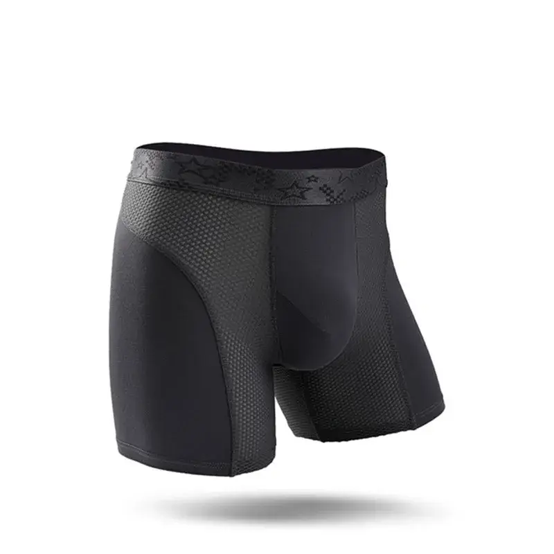 Mens Underwear Modal Boxers Shorts Hombre Solid Mesh Breathable Pouch Panties Man Long Leg Underpants Cueca Calzoncillos XL-6XL — image 7