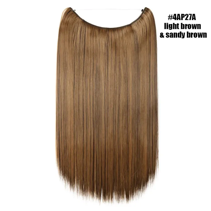 Synthetic Invisible Wire No Clips In Hair Extensions Secret Fish Line Hairpieces Hair Extensions For Women Daily — image 13