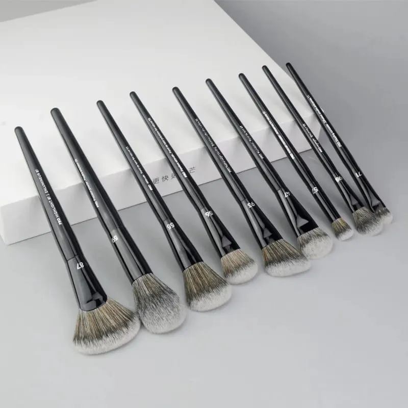 16pcs/set Makeup brush-Black cosmetic brushes series-high quality fiber beauty Angled Foundation Eyeshadow Powder Make Up Brush — image 3