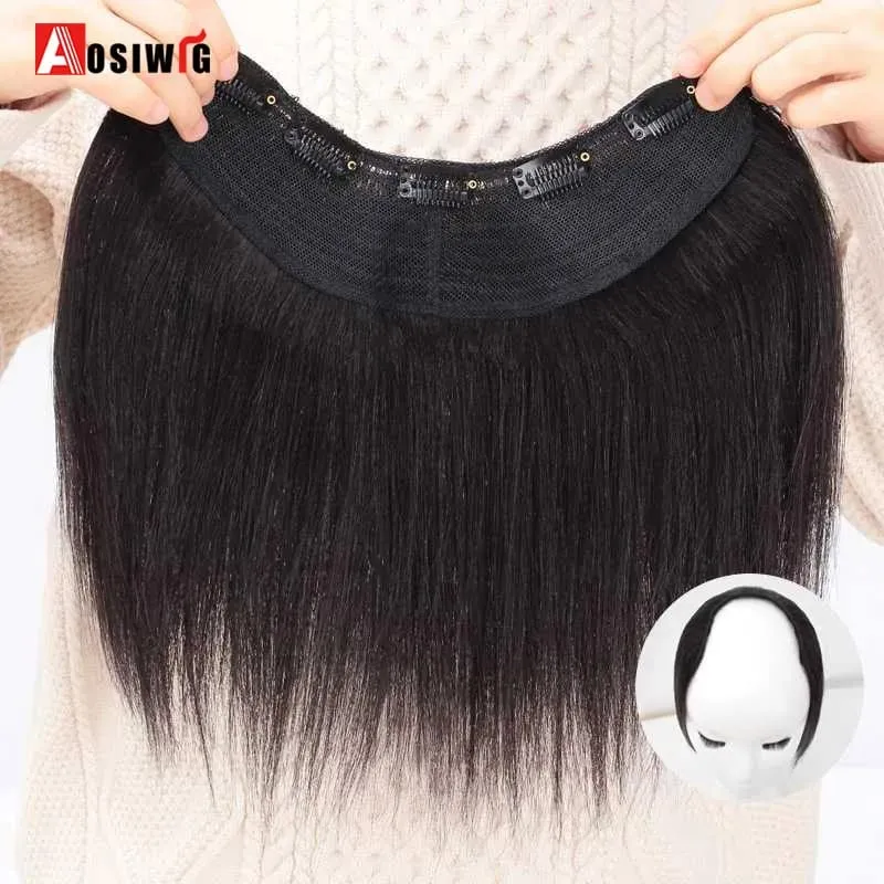Synthetic Straight U-Shaped Hair Pad Clips In Hair Extensions Invisible Seamless Fluffy Hair Natural Fake Hair Pieces — image 3