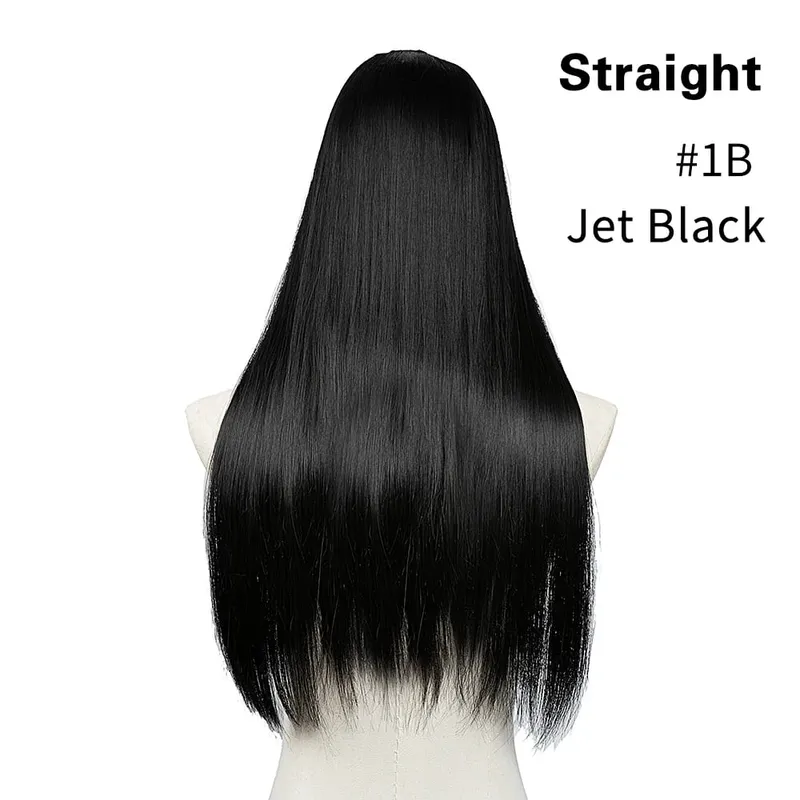 Premium Synthetic Straight U Part Clip in Hair Extension Long Daily Use Clip-on Natural Thick Fake Blonde Hairpieces For Woman — image 8