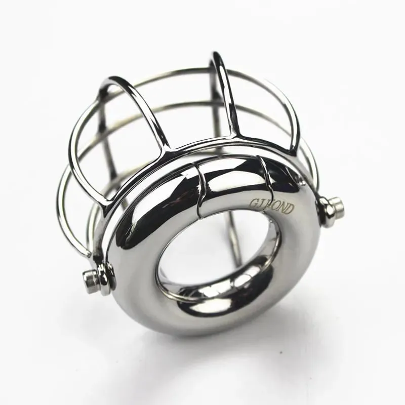 5 Sizes Stainless Steel Nets Cage Scrotum Weight Bearing Pendants Penis Protection Cover Ball Stretcher Sex Toys for Men BB-48 — image 3