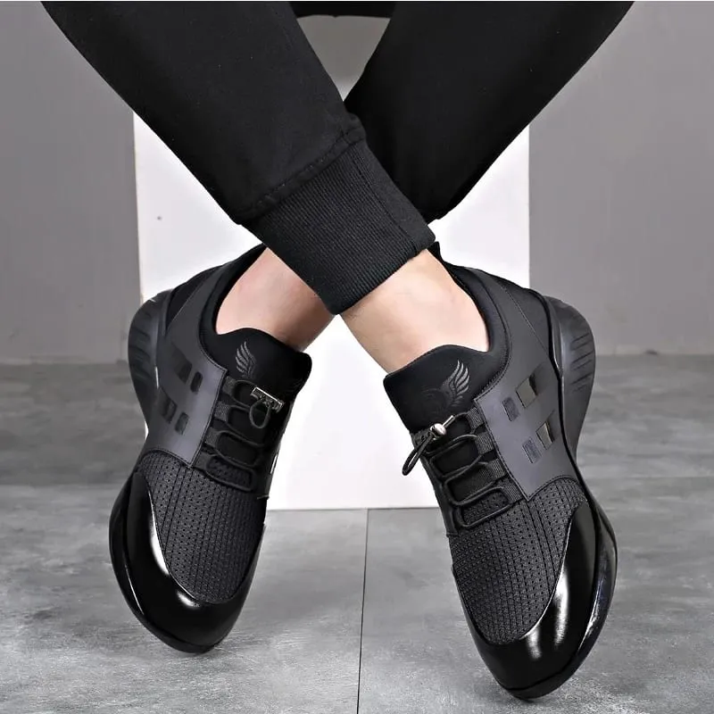 oein 2022 Men's Sneakers Quality 6CM Increasing British Shoes New Breathable Summer Casual Sneakers Big Size Office Shoes Men — image 6