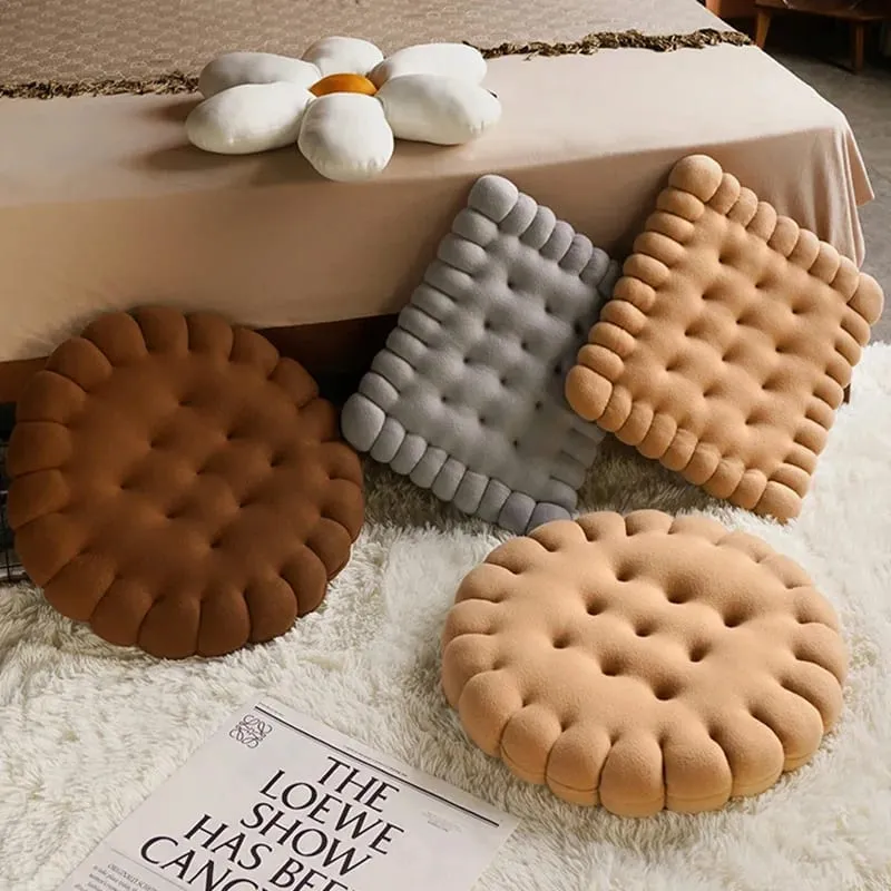 Real life Biscuit Shape Plush Cushion Soft Creative Pillow Chair Car Seat Pad Decorative Cookie Tatami Back Cushion Sofa Home — image 8