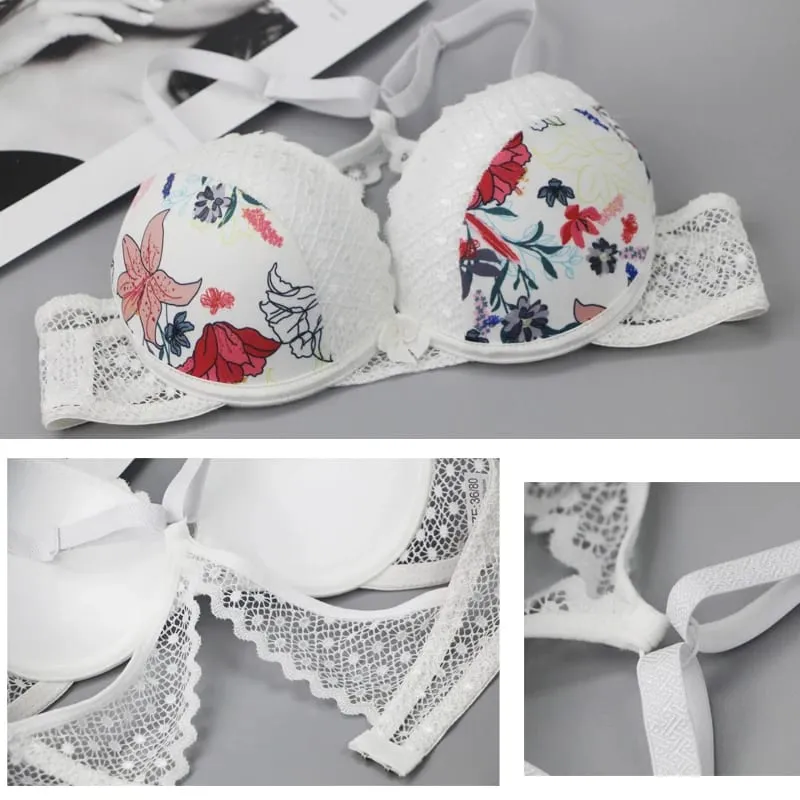 2022 New Thong Underwear Push Up Lace Hollow Out Brassiere ABCDE Cup Bras Panty Set Femme Panties Female Lingerie — image 6