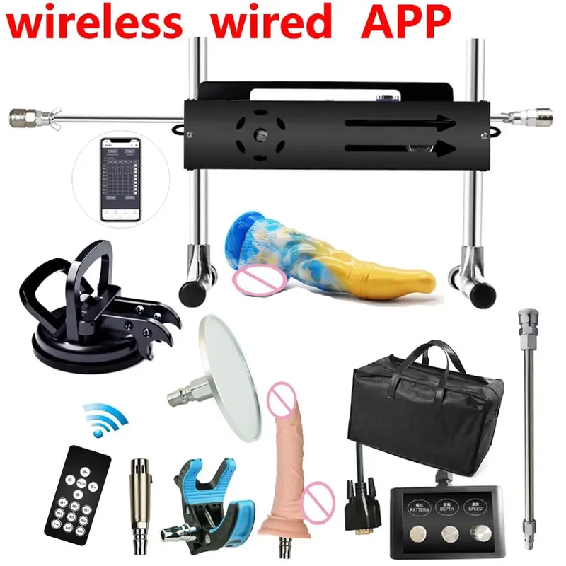 New Sex Machine App & Wired & Wireless Control Turbo Gear Powerful Love Machine with Dildo for Adults Masturbation