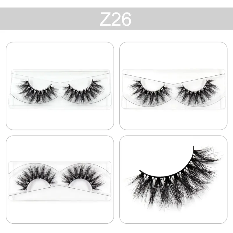 Makeup Lashes 3D Mink Eyelashes Wispy Volume False Lashes Dramatic Lash Natural Fuffy Lashes Full Finish Glamorous Eye — image 31