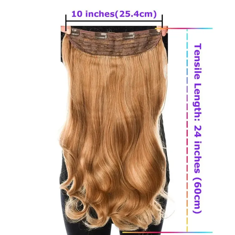 Silike 32inch Synthetic Wavy Clips in One Piece Hair Extensions 17Colors Heat Resistant Fiber Hair Extension for Women — image 3