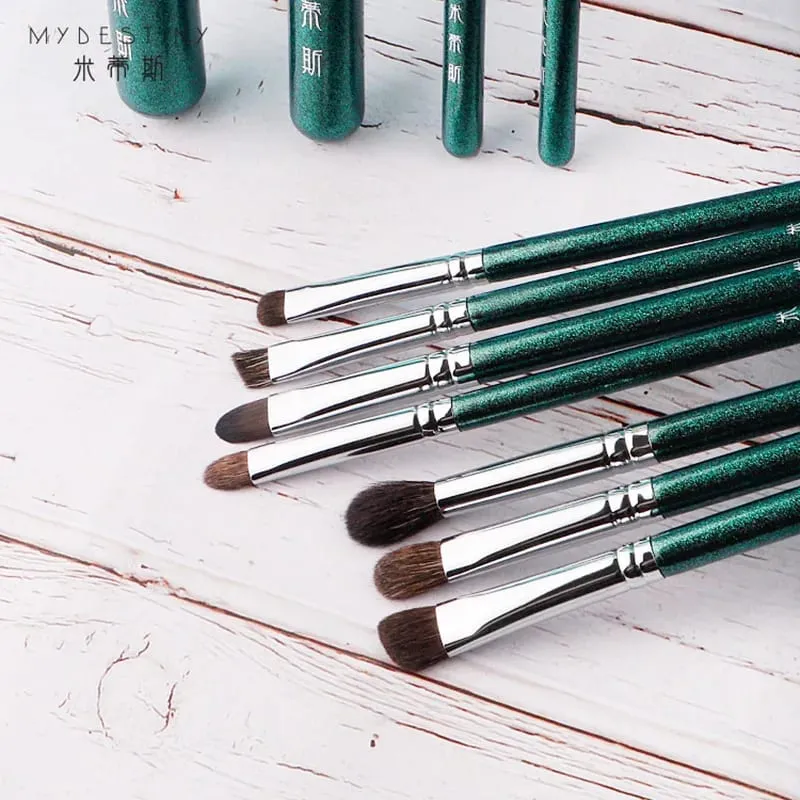 11pcs/set Pro Goat hair Makeup brushes Set Powder Blusher Concealer Eye shadow Blending Contour eyebrow smudge Make up brushes — image 5