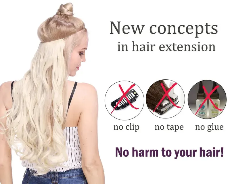 S-noilite 32colors Synthetic Invisible Wire Hair Extension Clip In False Hair Hairpieces Long Hair Extensions For Women