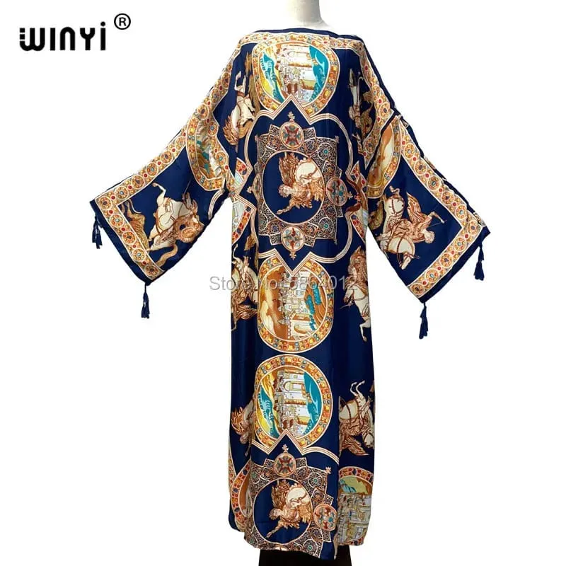Cotton Robe Femme Hiver Платье Elegant Long Sleeve Мусульманские Комплекты Splicing Stripe Print Female Dresses Vestdios Abaya — image 60