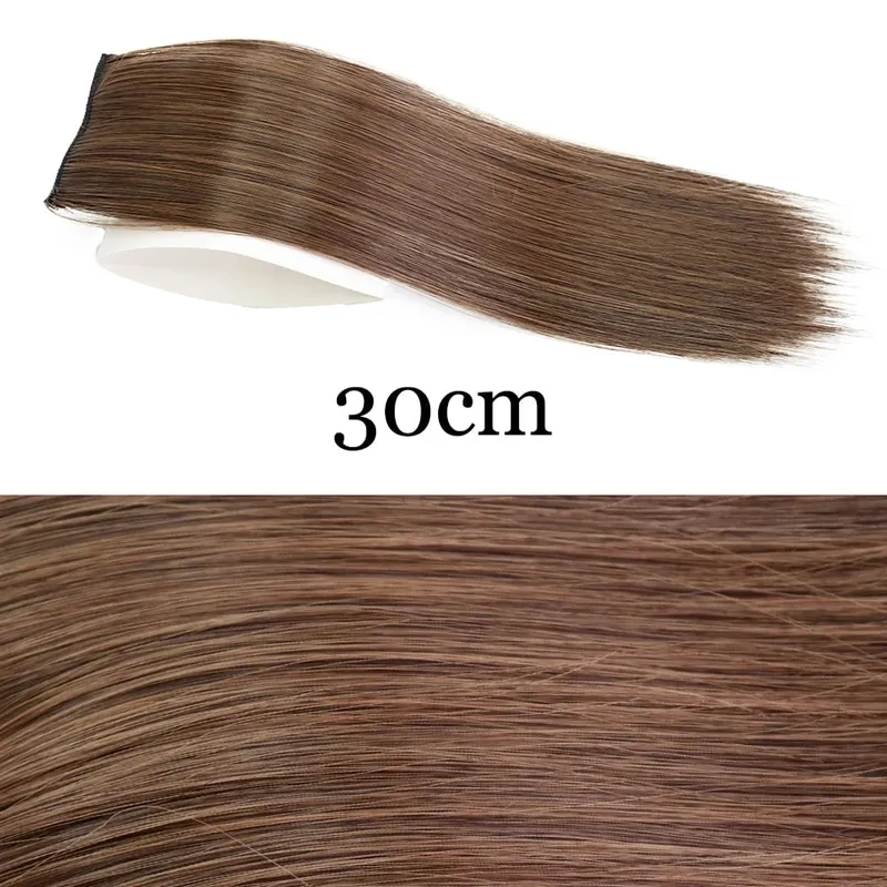 Synthetic Invisible Straight Hair Pads Clip In One Piece 2 Clips Increase Hair Volume Hair Extensions Top Side Cover — image 12
