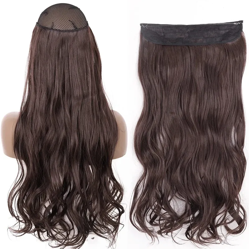 Synthetic No Clip Wave Hair Extensions Hidden Secret False Hairpiece One Piece Fish Line Fake Hair Piece — image 38