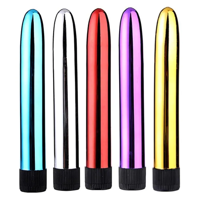 6-Color Metal Body Vibrator AA Battery Powered 18cm Relaxation Massage Bullet Seducer clitoral stimulation Sex toys for Women — image 4
