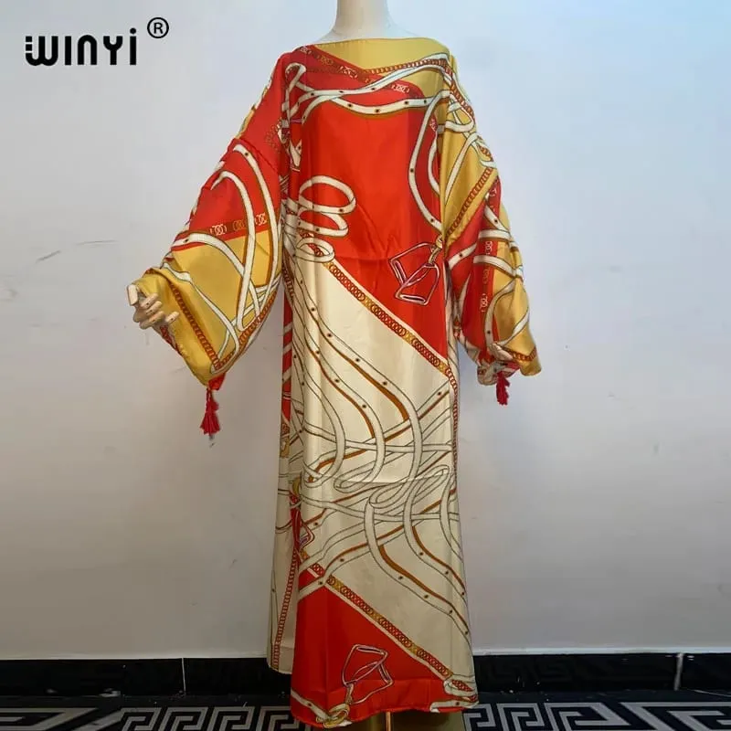 Cotton Robe Femme Hiver Платье Elegant Long Sleeve Мусульманские Комплекты Splicing Stripe Print Female Dresses Vestdios Abaya — image 40