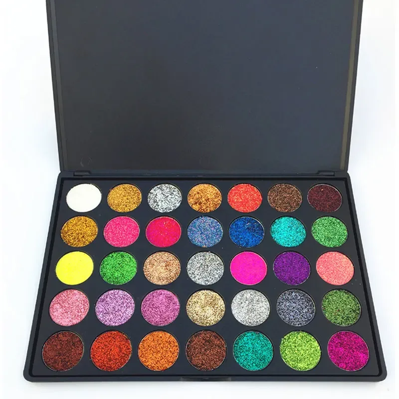 Glitter Eyeshadow Palette Pigment Shine Sequins Eye Shadow Highlighter Shimmer Colorful Make Up Pallete