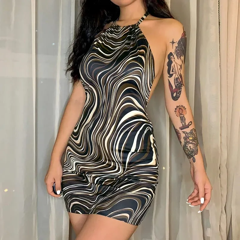 مثير Bodycon فساتين حفلات الزفاف عارية الذراعين السباغيتي الأشرطة كلوبوير فستان قصير الرسن ملابس الصيف للنساء انخفاض الشحن — image 4