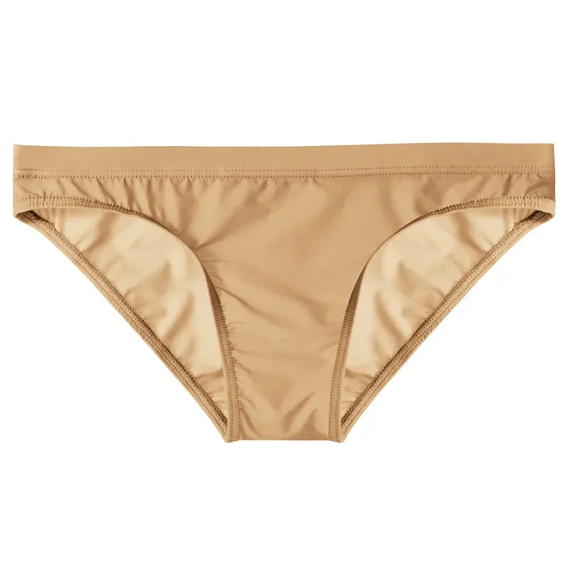 Summer Ice Silk Man Solid Transparent Low Waist Underwear Seamless Breathable Soft Tight Thin Fashion Yong Male U Convex Breifs