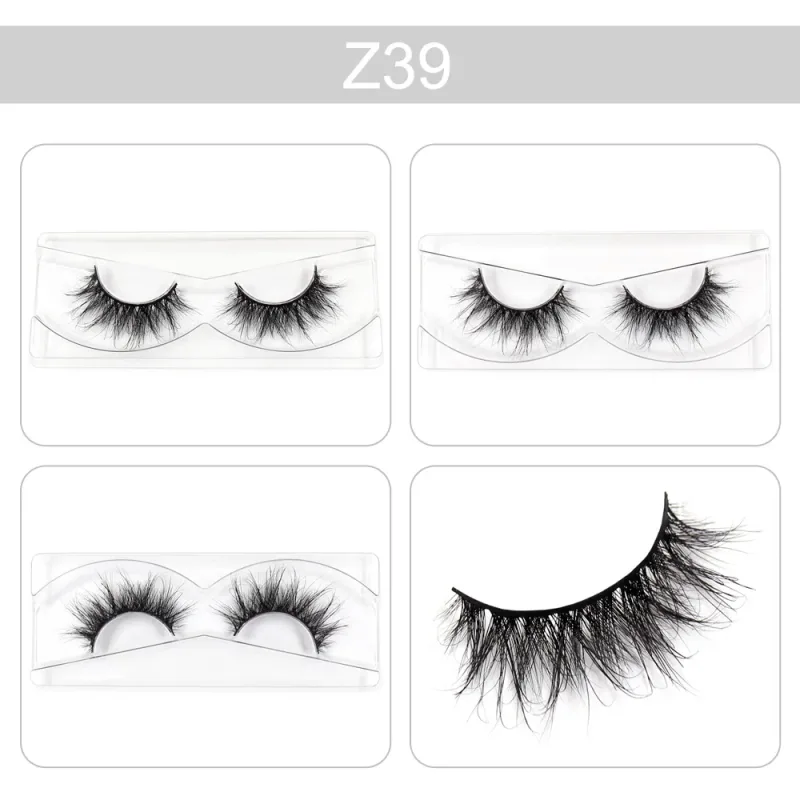 Makeup Lashes 3D Mink Eyelashes Wispy Volume False Lashes Dramatic Lash Natural Fuffy Lashes Full Finish Glamorous Eye — image 44