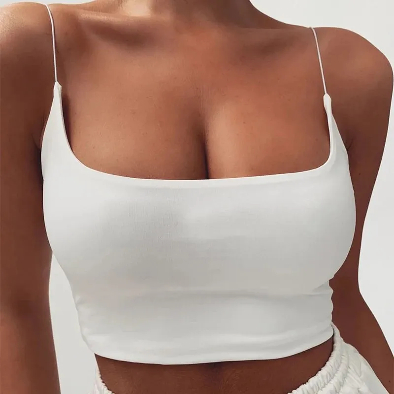 Womens Summer Camis Tanks Tops Sleeveless Cotton Bustier Unpadded Bandeau Bra Vest Crop Top Seamless Tees — image 1