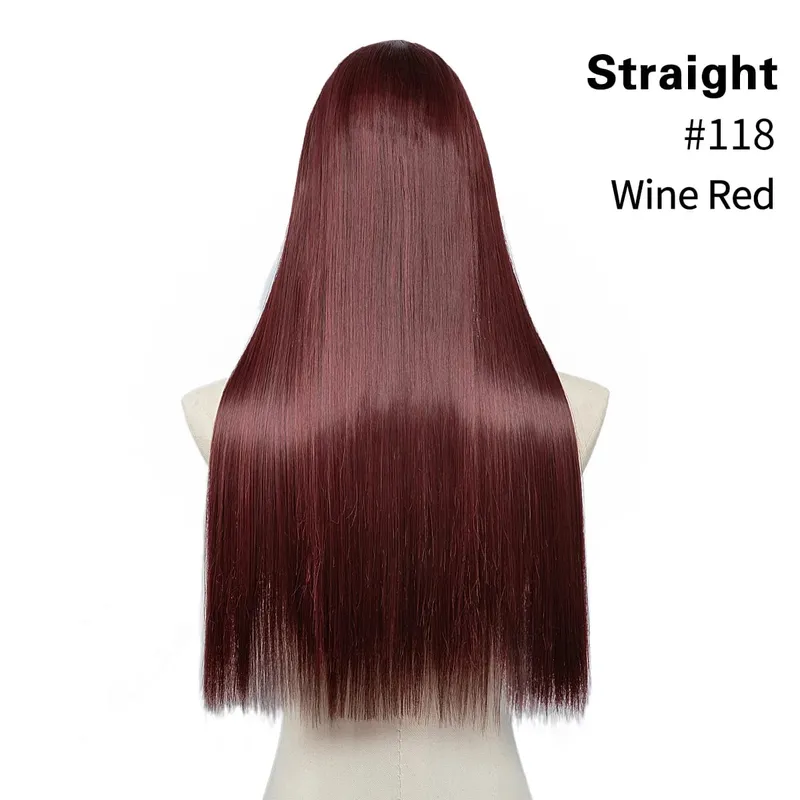 Premium Synthetic Straight U Part Clip in Hair Extension Long Daily Use Clip-on Natural Thick Fake Blonde Hairpieces For Woman — image 26