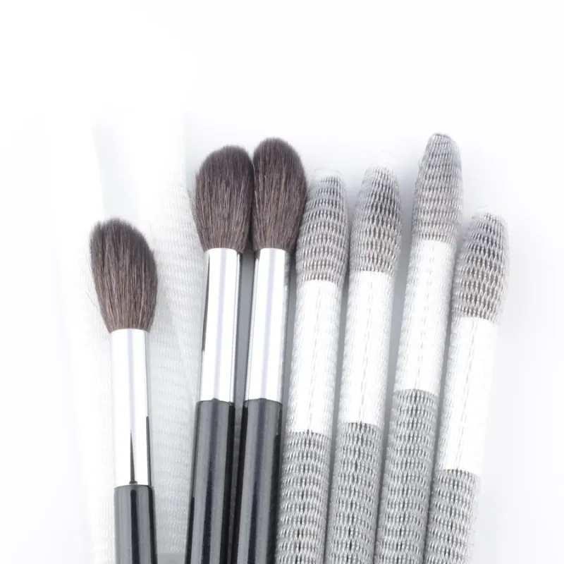 Makeup brushes protective Net Cover 50 pcs Cosmetic tools Pen cover protector Elastic plastic white sheath mesh — image 3